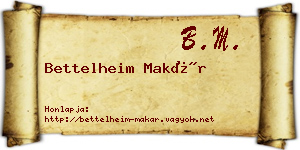 Bettelheim Makár névjegykártya